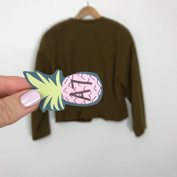 Bogner Vintage Felted Wool Coat Olive Green 14 A7 - Picture 7 of 7